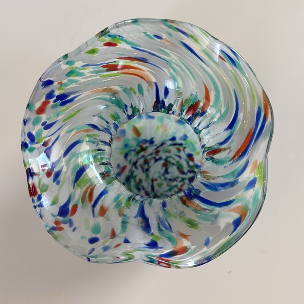MCM colorful glass vase / Vintage Murano - Picture 2 of 5